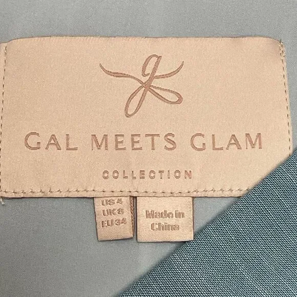 Gal Meets Glam Collection Button Front Surplice Dress Blue With White Stripes Si - Picture 7 of 14